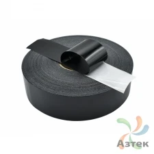 Сатиновая лента клеевая 20мм х 200м втулка 76 мм, цвет - черный	